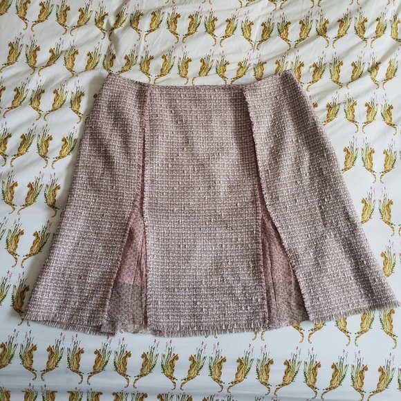 Vintage Elie Tahari Pink Tweed Skirt - Picture 1 of 3